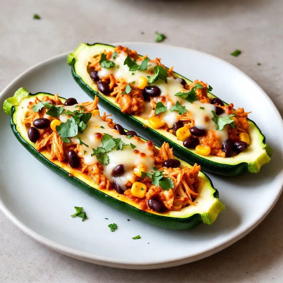 Chicken Enchilada Stuffed Zucchini Boats Tasty Recipe