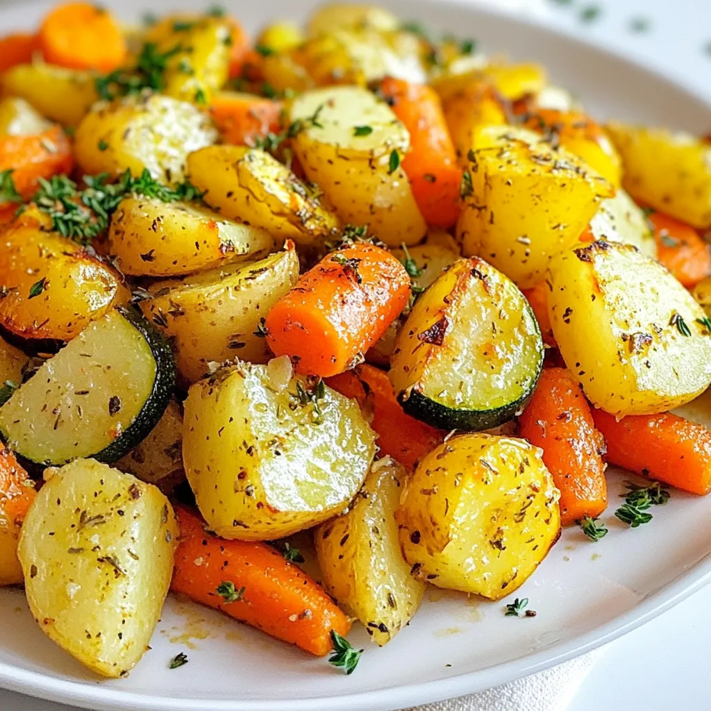 Garlic Herb Potatoes Carrots Zucchini Tasty Dish