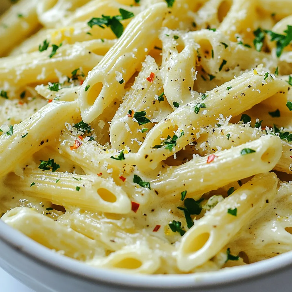 Restaurant Style Garlic Penne Flavorful Creamy Dish