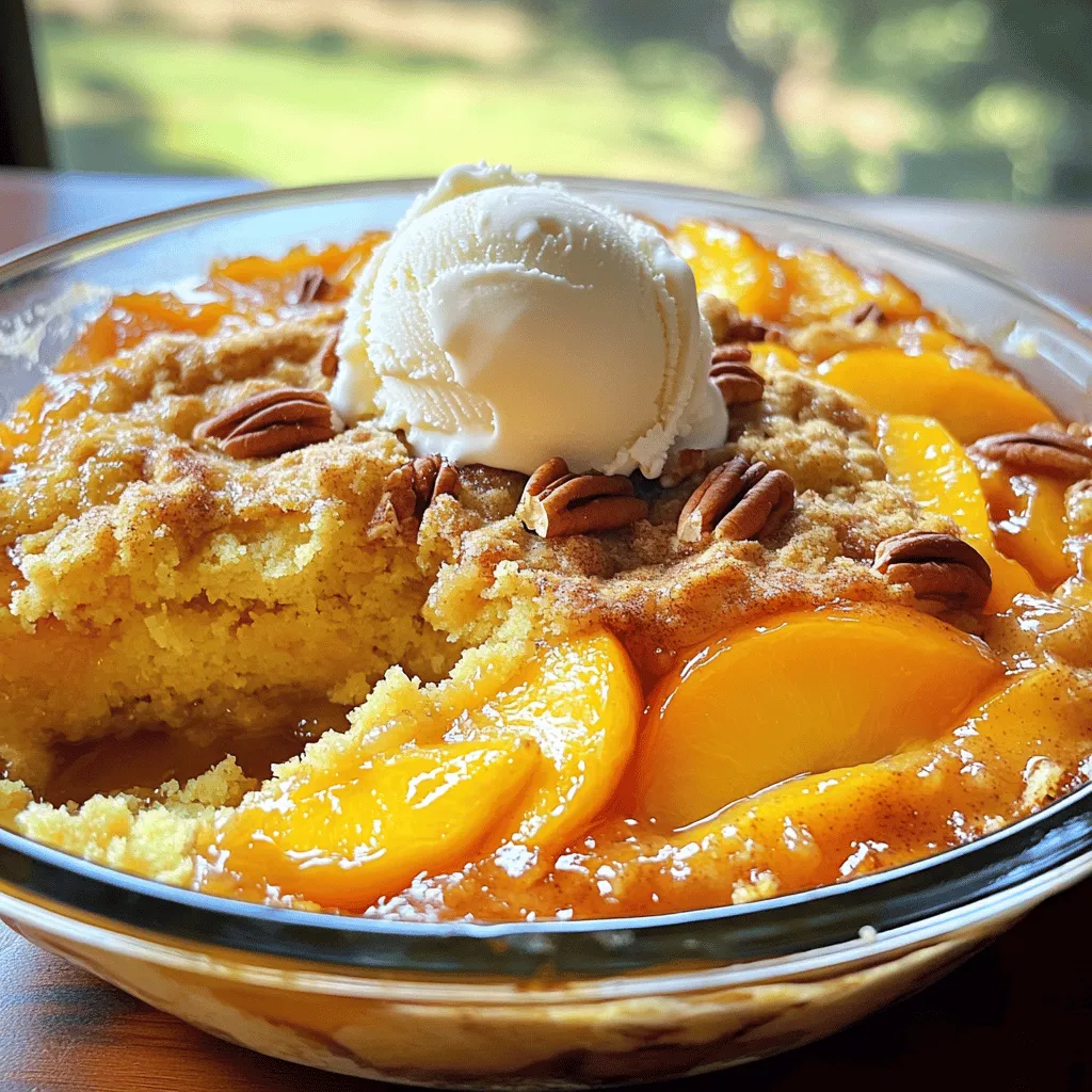 Peach Cobbler Dump Cake Easy Dessert Delight