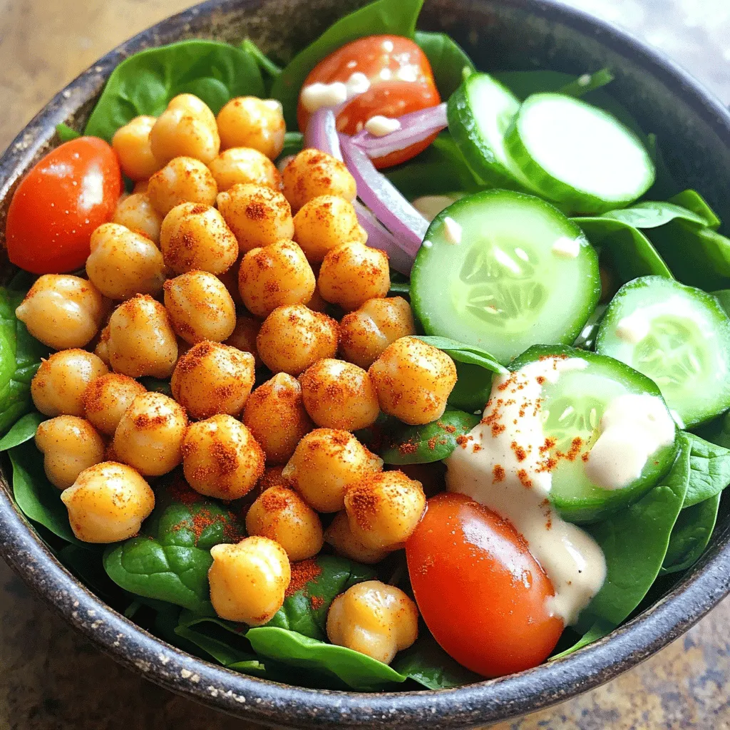 Crispy Chickpeas and Spinach Salad Fresh and Tasty Dish