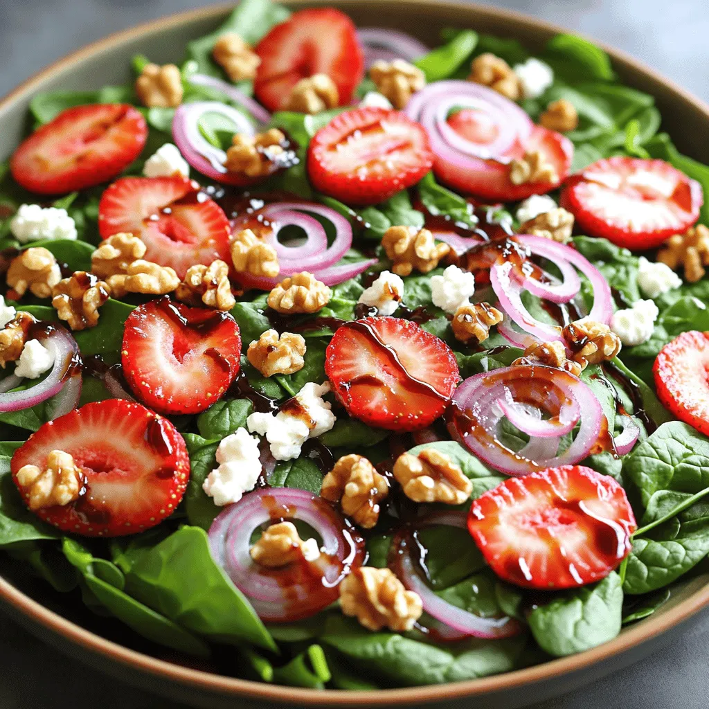 Strawberry Spinach Salad Packed with Flavor and Freshness