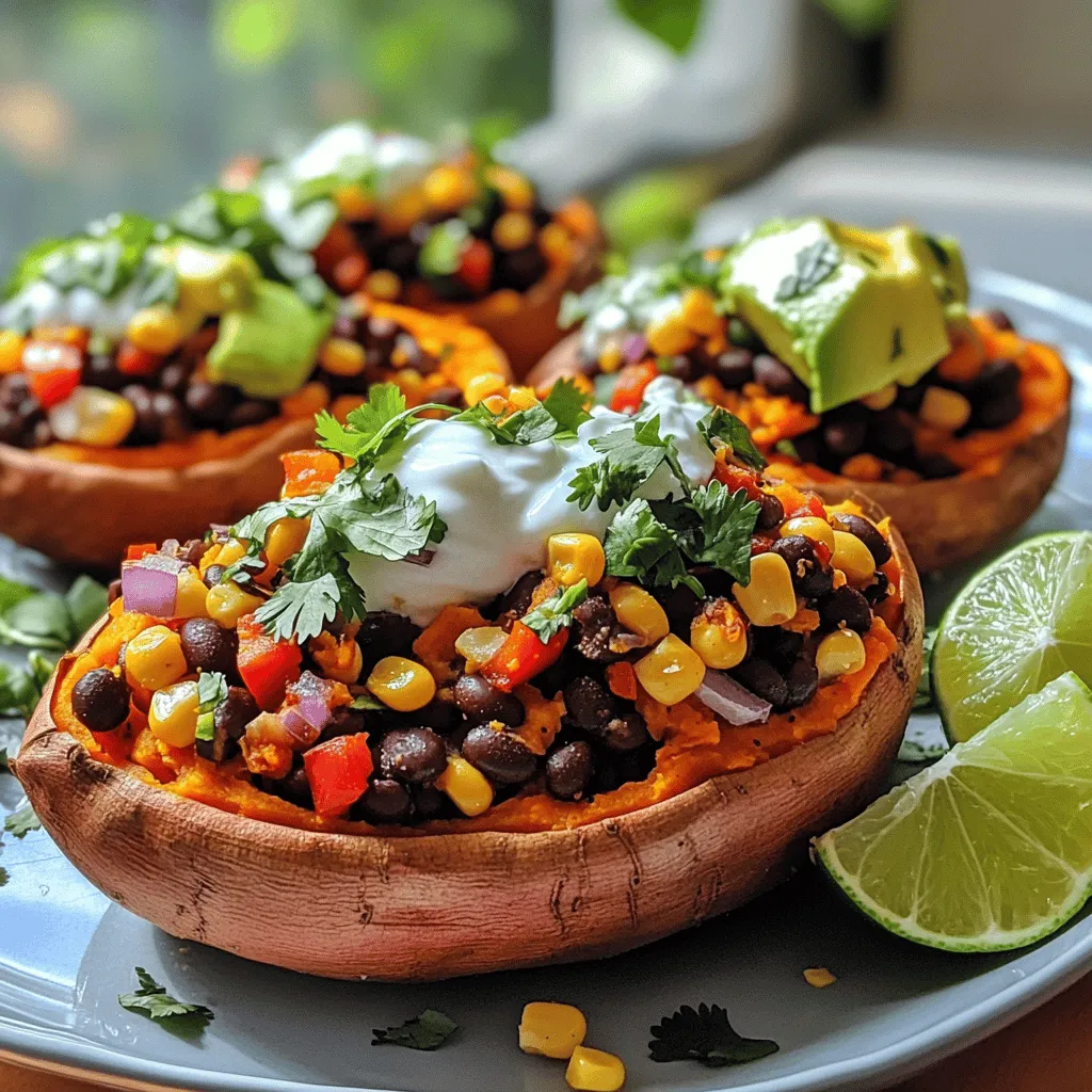 Stuffed Sweet Potatoes with Black Beans Flavor Boost
