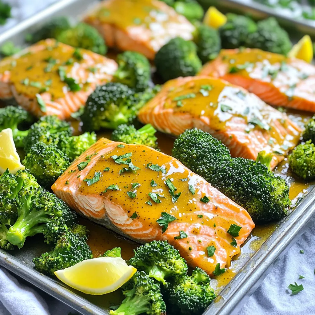 Sheet Pan Honey Mustard Salmon Broccoli Delight