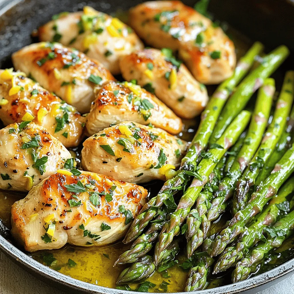 One-Pan Lemon Garlic Chicken and Asparagus Delight