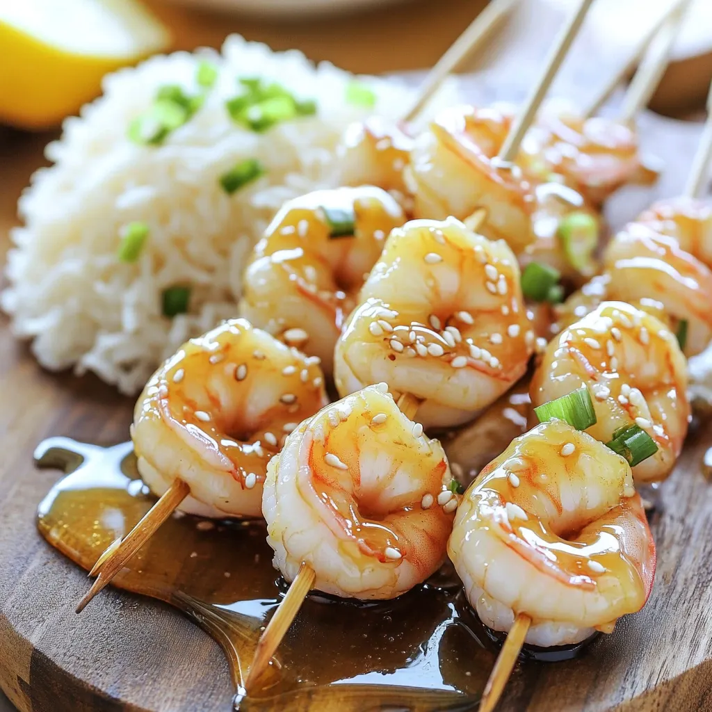 Air Fryer Honey Garlic Shrimp Skewers Flavorful Delight
