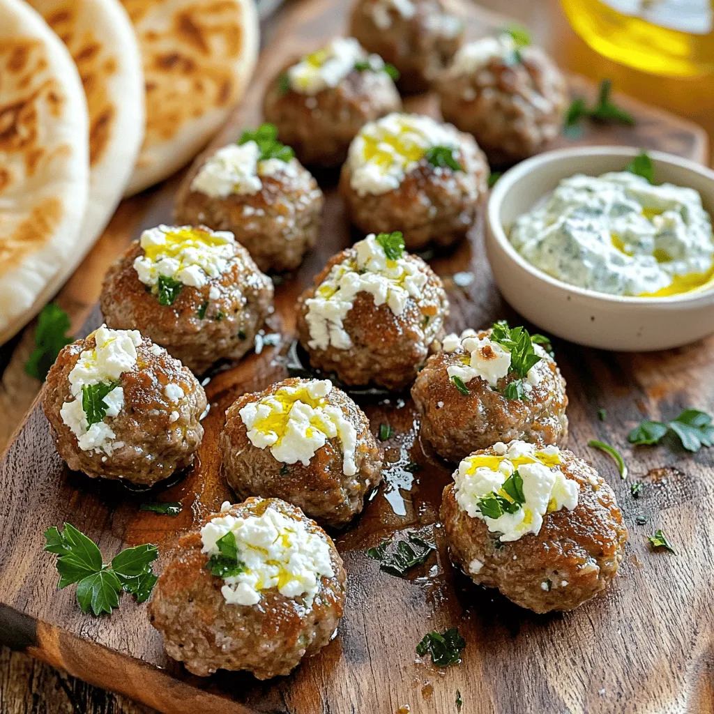 Feta Stuffed Greek Meatballs Perfectly Savory Dish