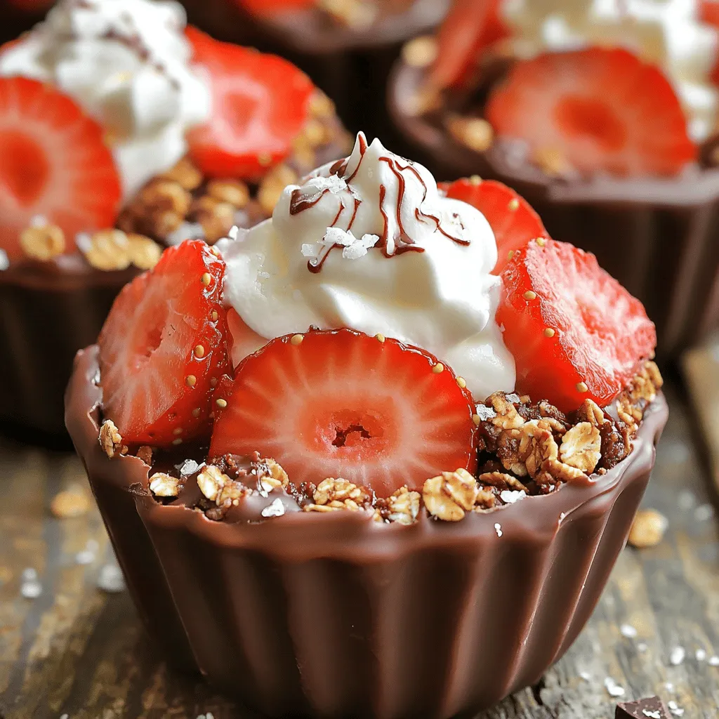Chocolate Covered Strawberry Cups No Bake Delight