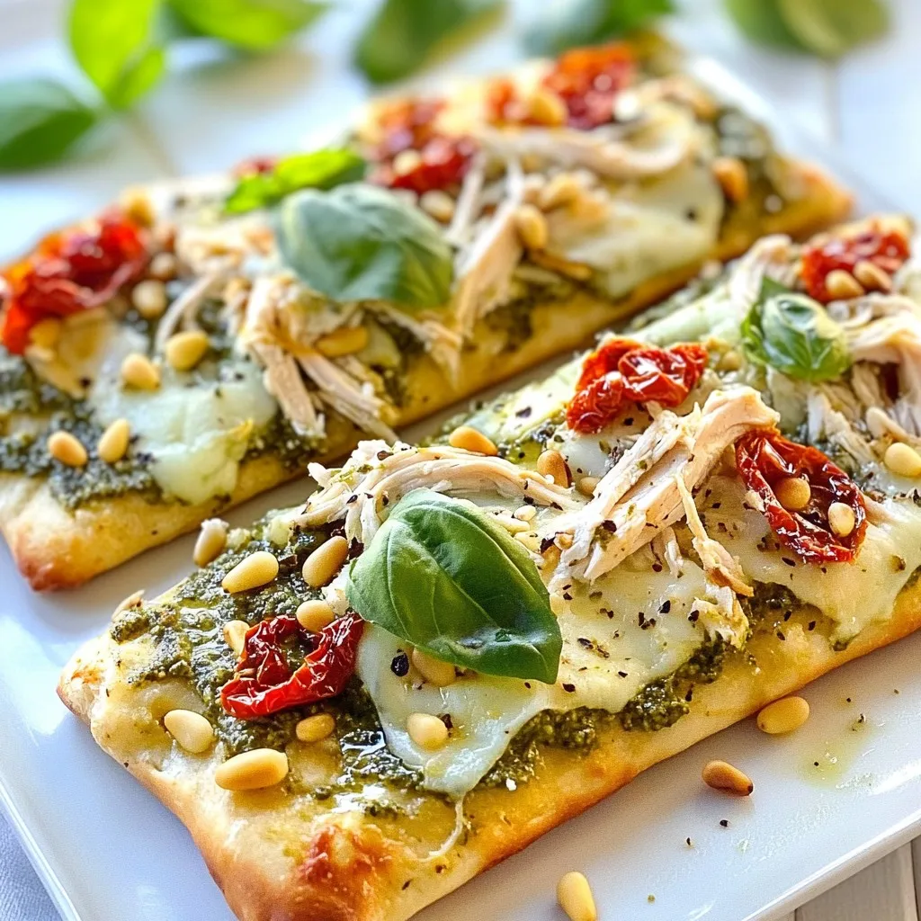Pesto Chicken Flatbread Tasty and Easy Recipe