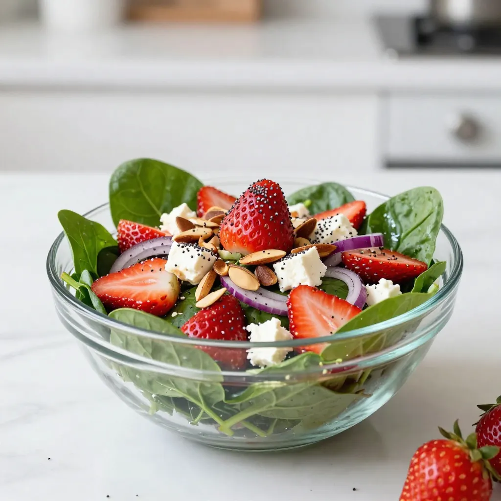 Strawberry Spinach Salad with Poppy Seed Dressing Delight