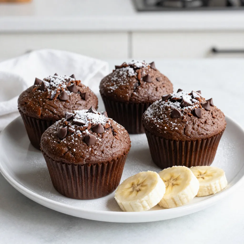 Double Chocolate Banana Muffins Rich and Simple Recipe