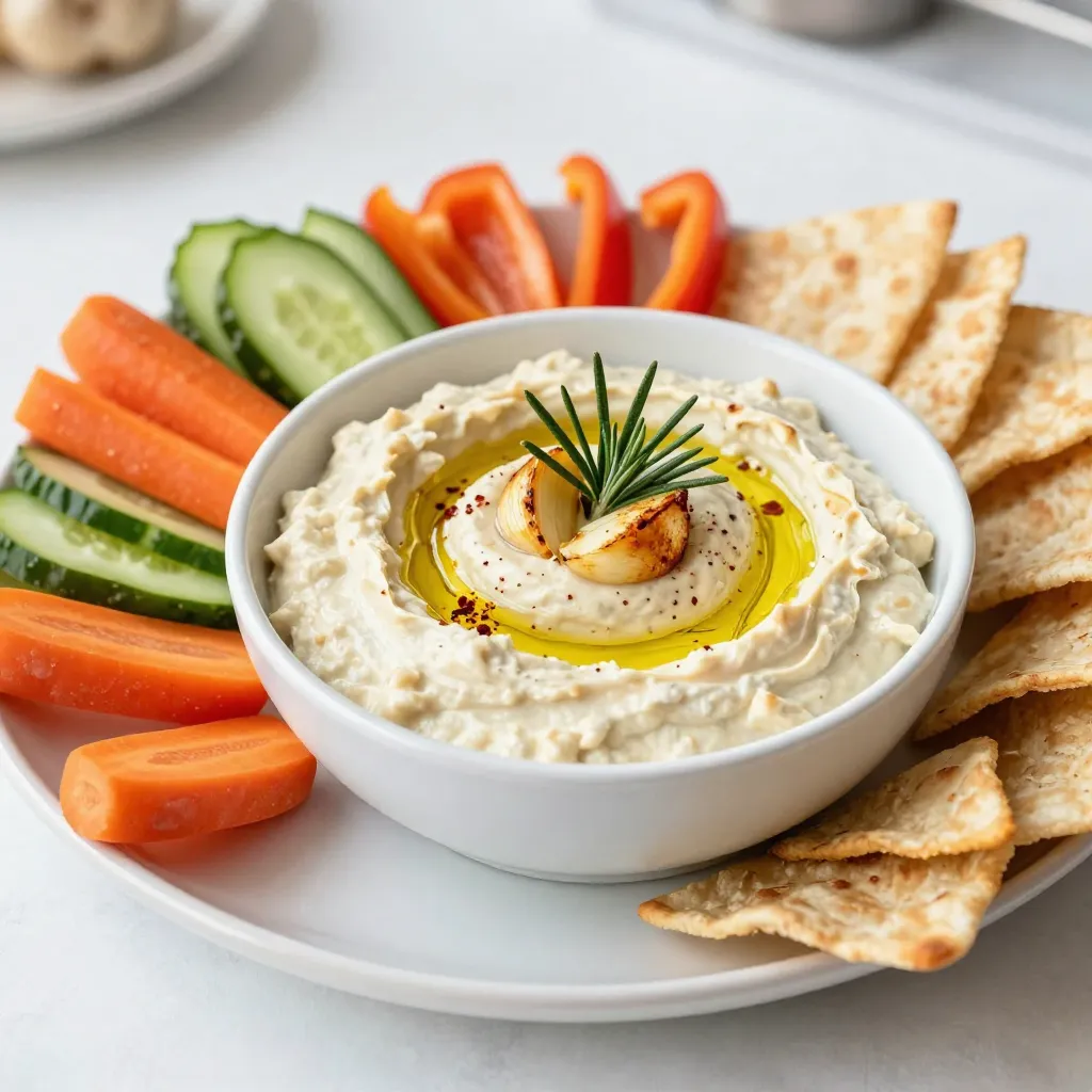 Roasted Garlic White Bean Dip Tasty and Simple Recipe