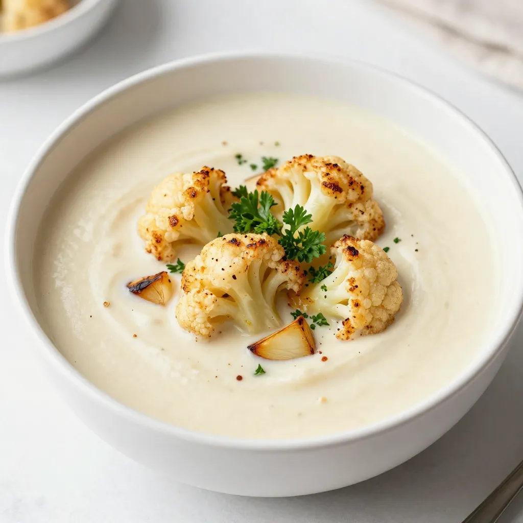 Roasted Garlic Cauliflower Soup Rich and Creamy Delight