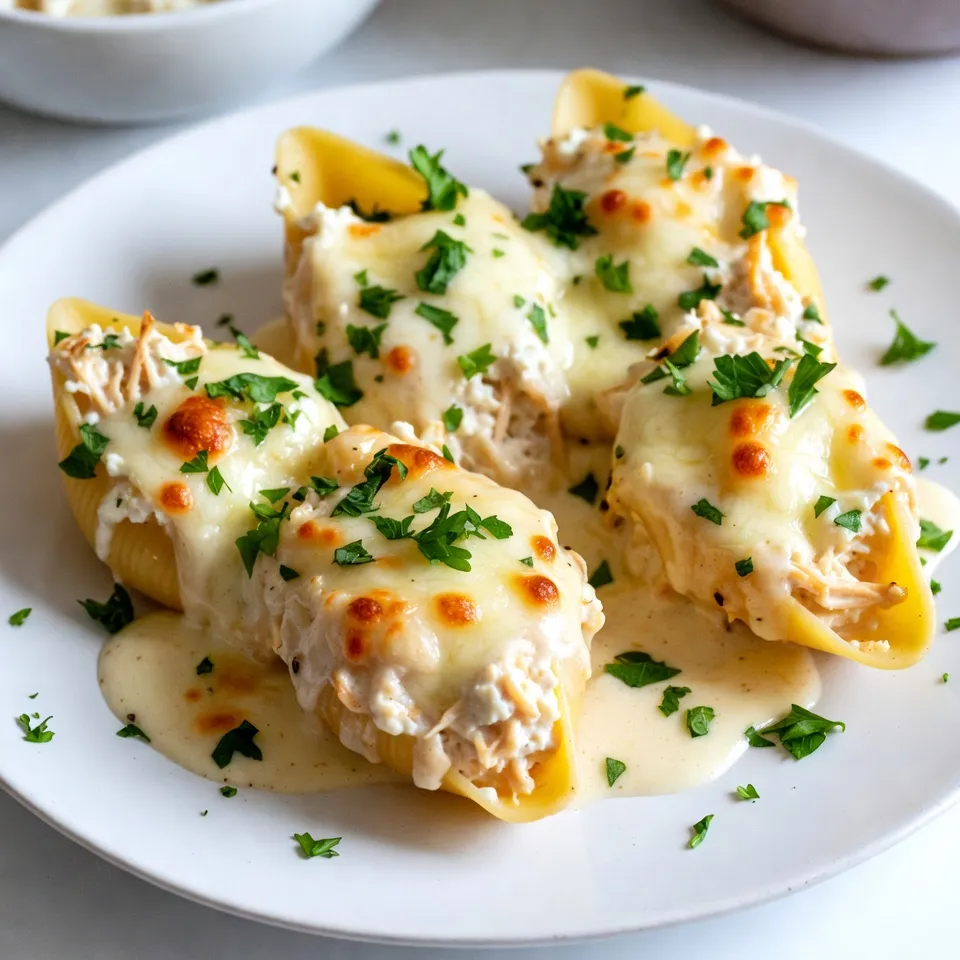 Chicken Alfredo Stuffed Shells Delightful Dinner Treat