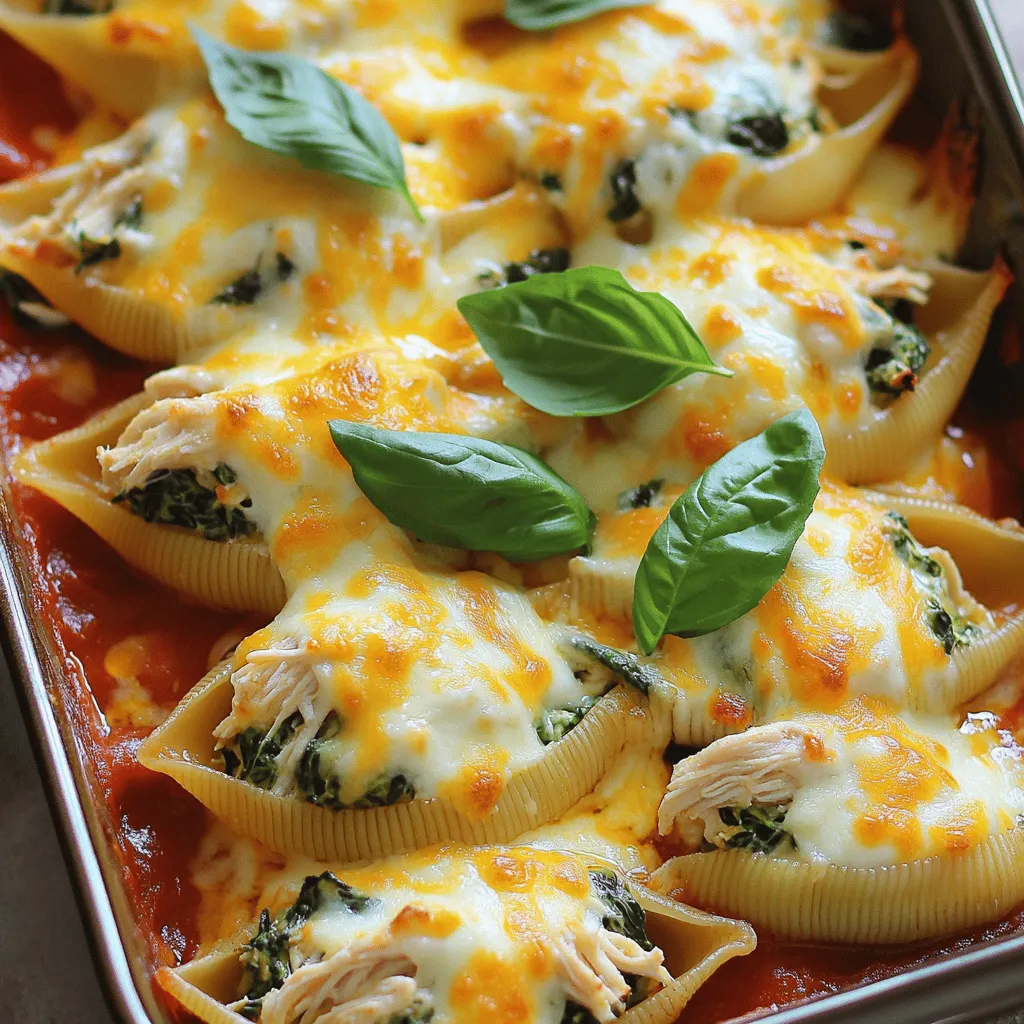 Chicken and Spinach Stuffed Shells Flavorful Dinner Delight