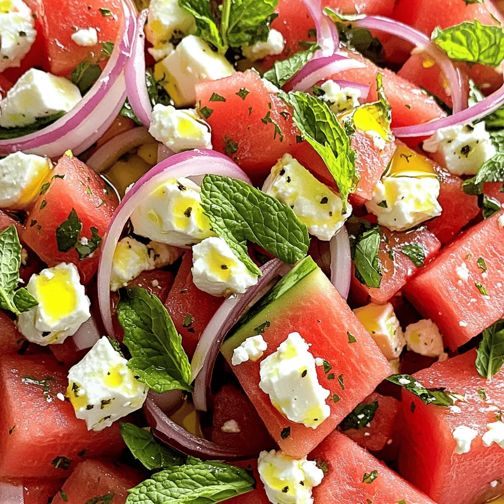 Watermelon Feta Mint Salad Fresh and Flavorful Delight