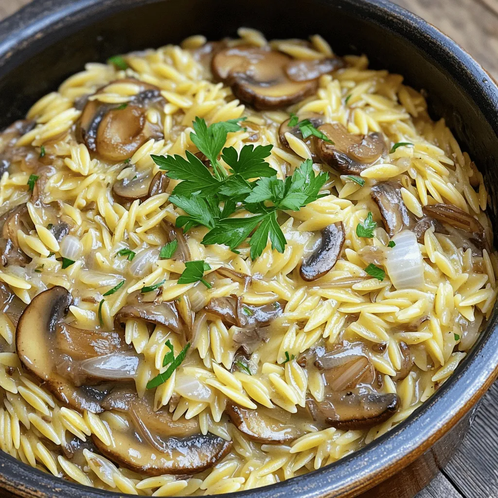 One Pot Creamy Mushroom Orzo Delicious Dinner Recipe