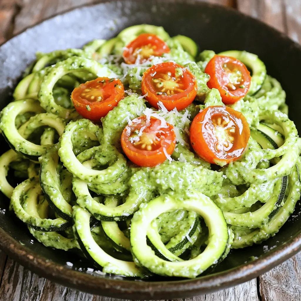 Zucchini Noodles with Pesto Fresh and Healthy Delight