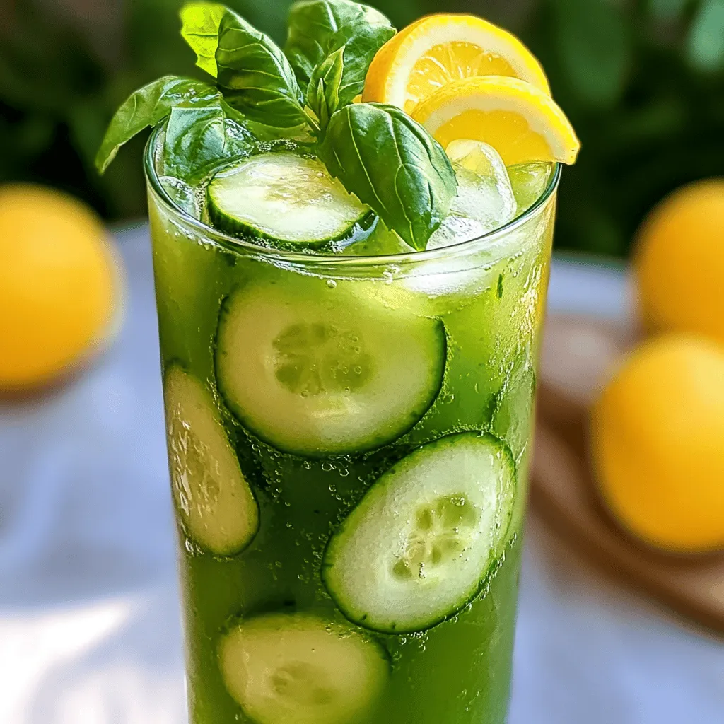 Cucumber Basil Lemonade Refreshing Summer Drink