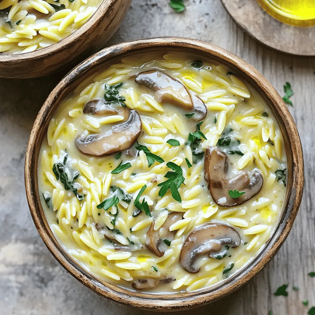 One Pot Creamy Mushroom Orzo Delightful Dinner Dish