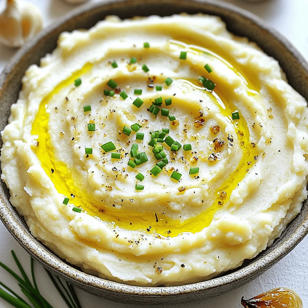 Creamy Roasted Garlic Mashed Cauliflower Delight