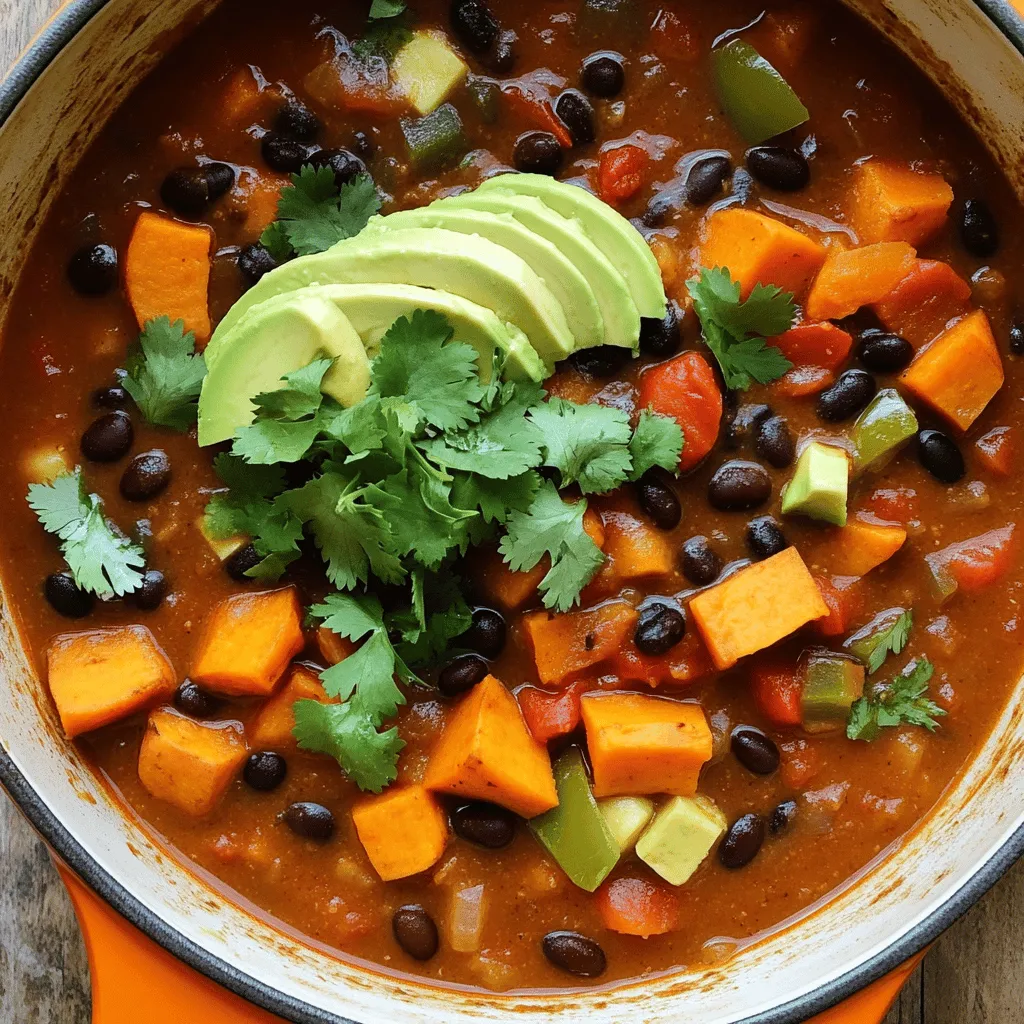Vegan Sweet Potato Black Bean Chili Hearty Plant Dish