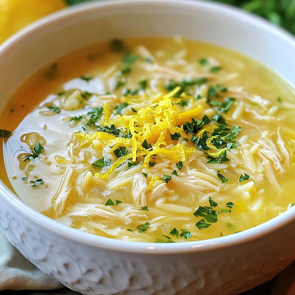 Greek Lemon Chicken Soup Avgolemono Flavorful Delight