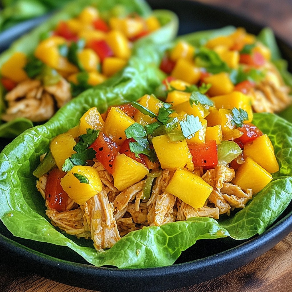 Mango Salsa Chicken Lettuce Wraps Fresh and Flavorful