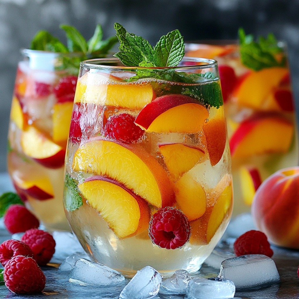 Peach Raspberry Sangria Mocktail Refreshing Delight