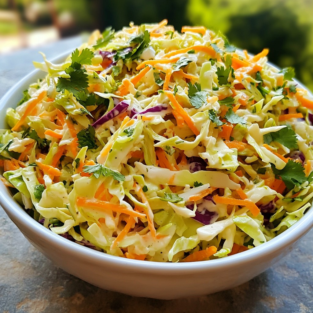 Creamy Cilantro Lime Coleslaw Fresh and Flavorful Dish
