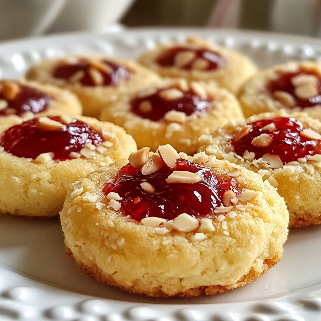 Raspberry Almond Thumbprint Cookies Tasty Delight