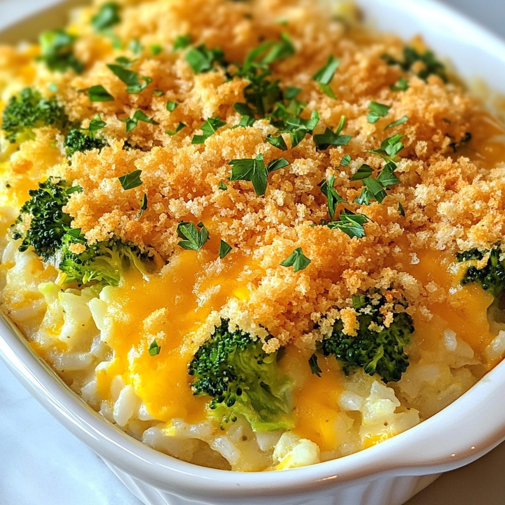 Cheesy Broccoli Rice Casserole Quick and Tasty Dish