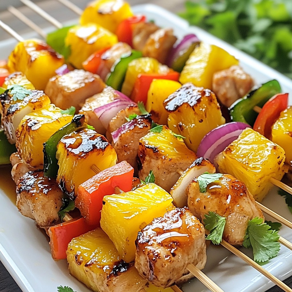 Hawaiian Pineapple Chicken Skewers Flavorful Delight