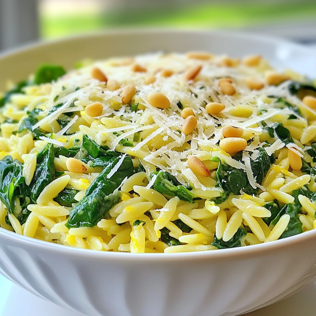 Spinach Parmesan Orzo Creamy and Flavorful Delight