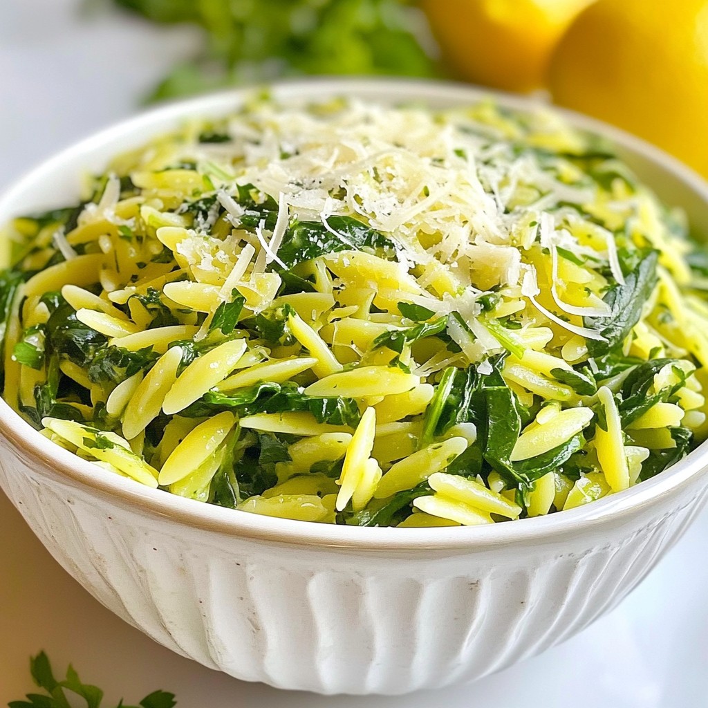 Lemon Garlic Spinach Orzo Flavorful and Simple Dish