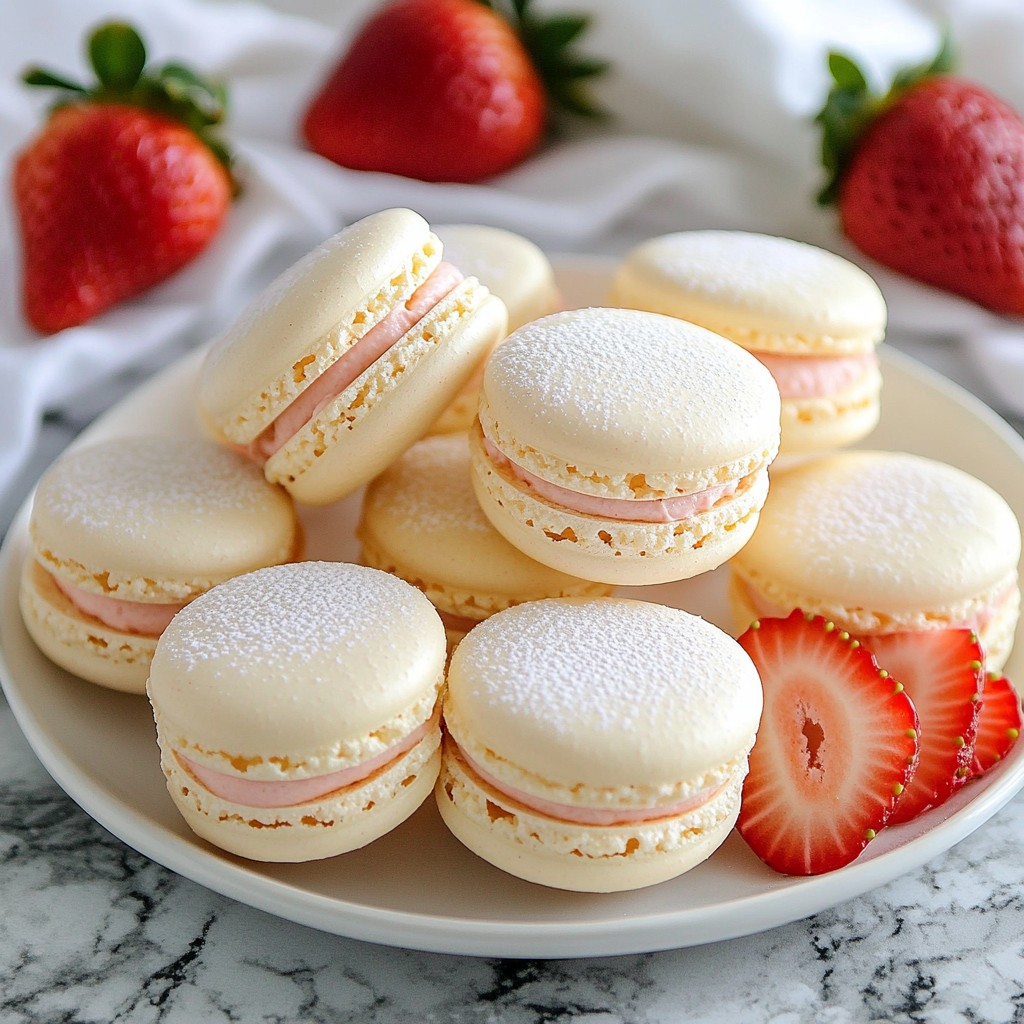 Strawberry Cream French Macarons Delightful Recipe
