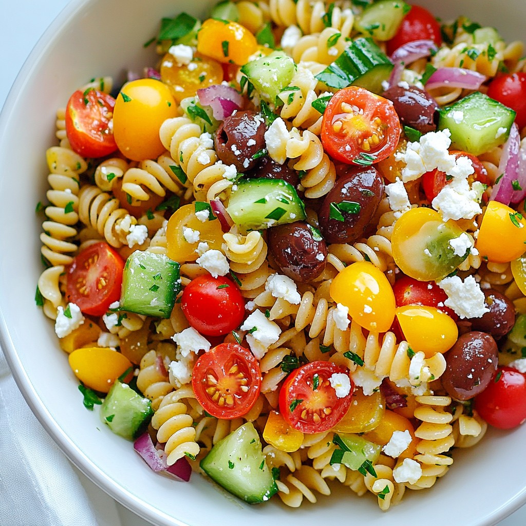 Greek Veggie Pasta Salad Fresh and Flavorful Dish