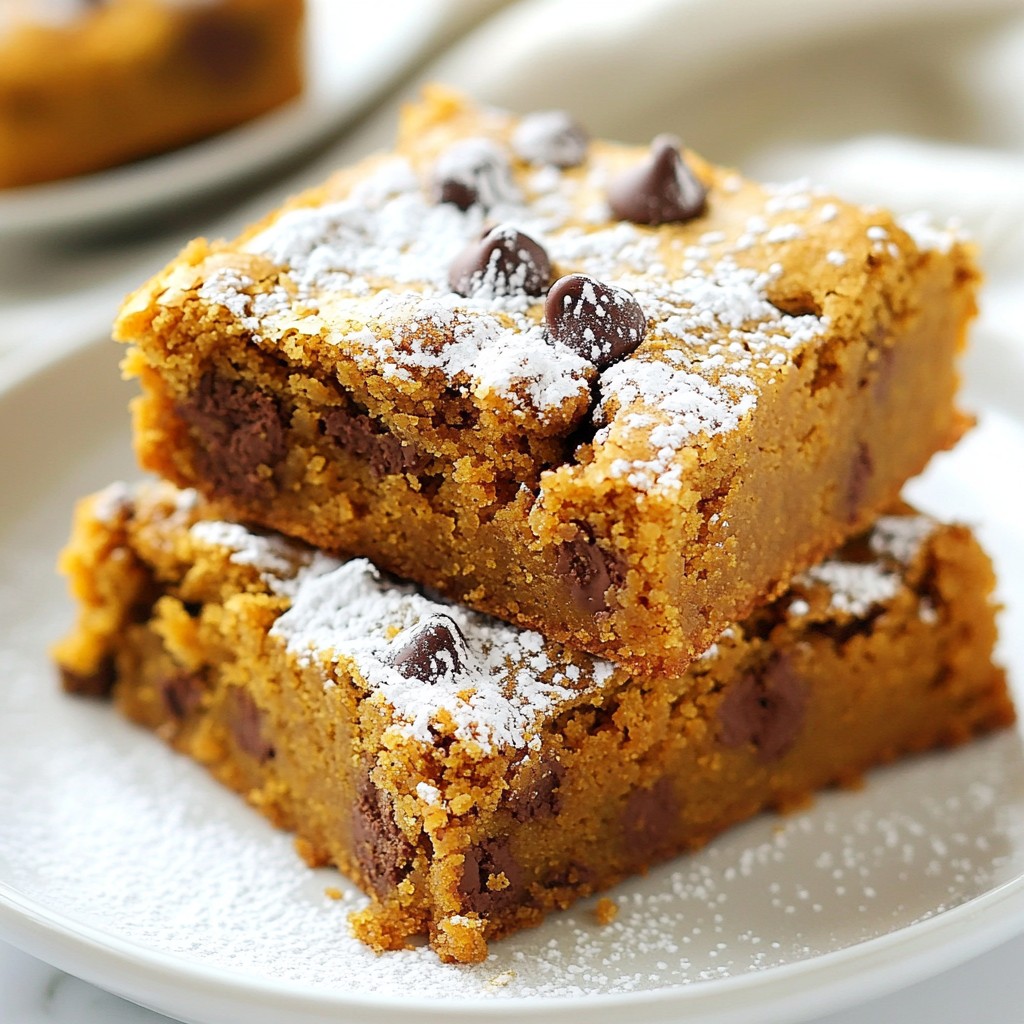 Pumpkin Chocolate Chip Blondies Irresistible Fall Treat