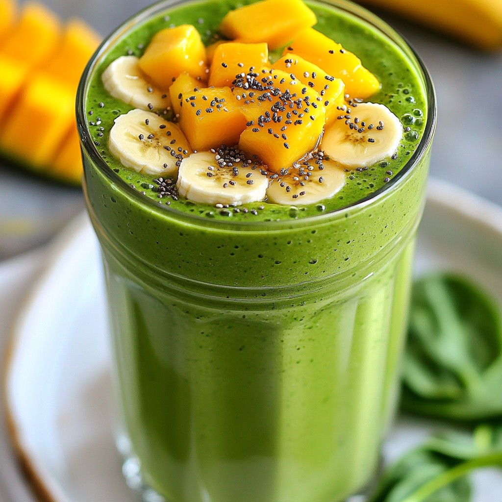 Tropical Green Smoothie Healthy and Refreshing Drink