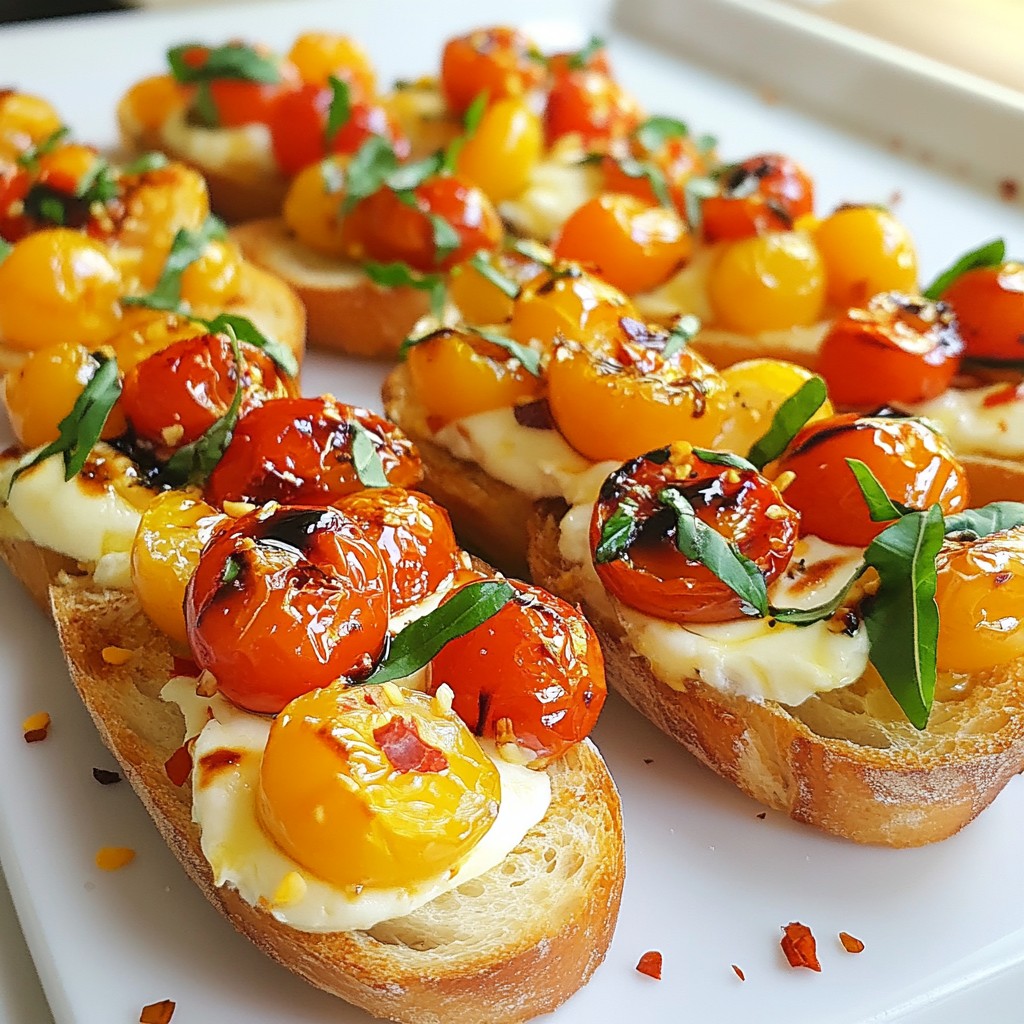 Roasted Tomato Basil Bruschetta Delightful Snack