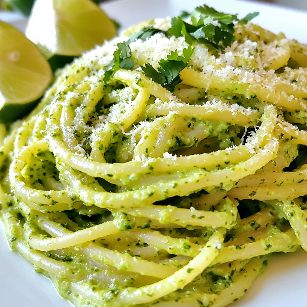 Creamy Avocado Lime Pasta Flavorful and Fresh Dish