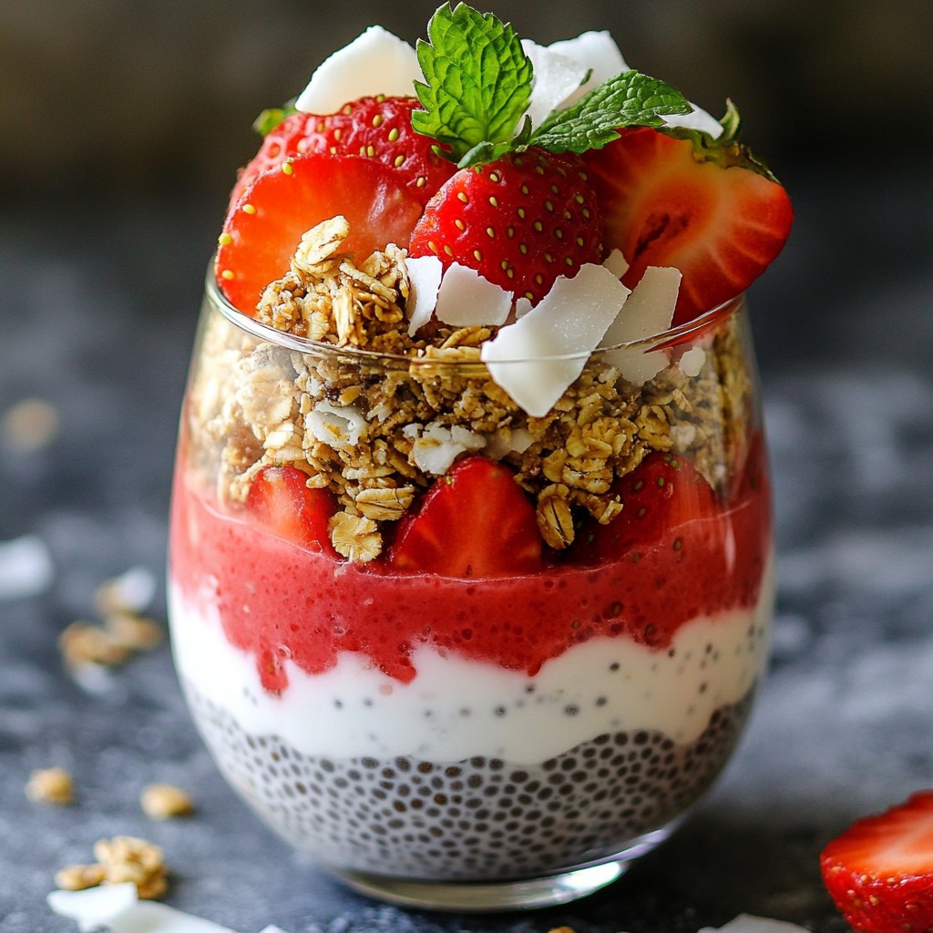 Strawberry Coconut Chia Parfait Delight Recipe