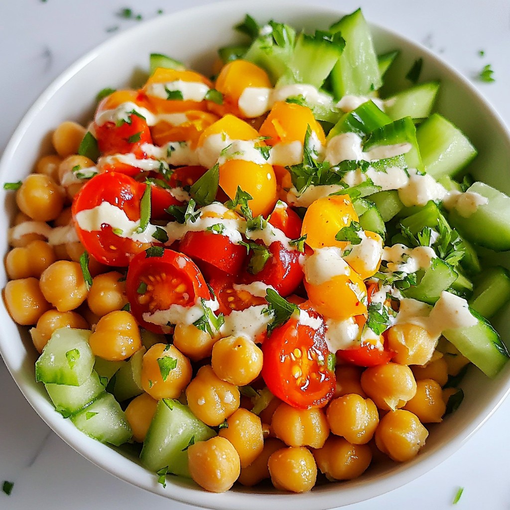 Buffalo Ranch Chickpea Salad with Fresh Ingredients