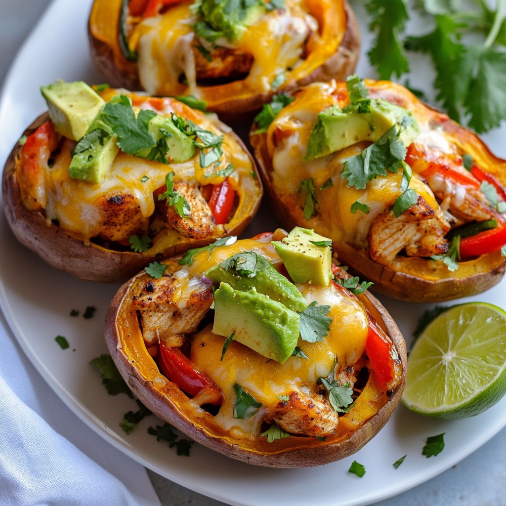 Chicken Fajita Stuffed Sweet Potatoes Flavorful Meal