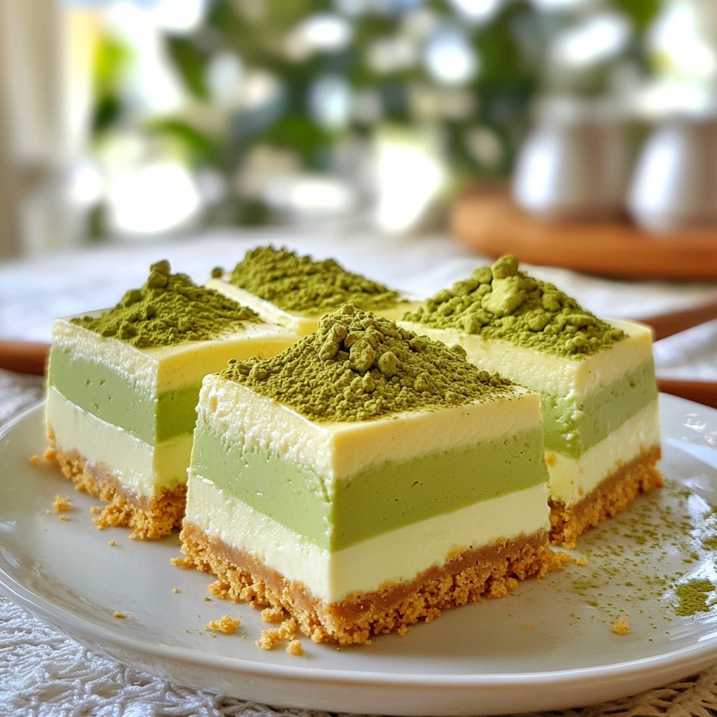 Matcha Cheesecake Bars Irresistible and Tasty Treats