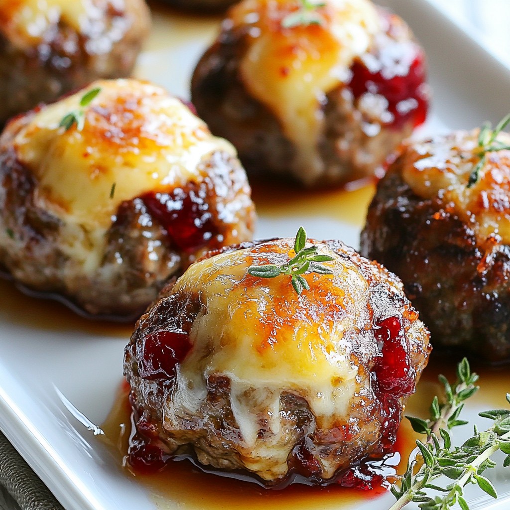 Cranberry Brie Stuffed Meatballs Savory Delight Recipe