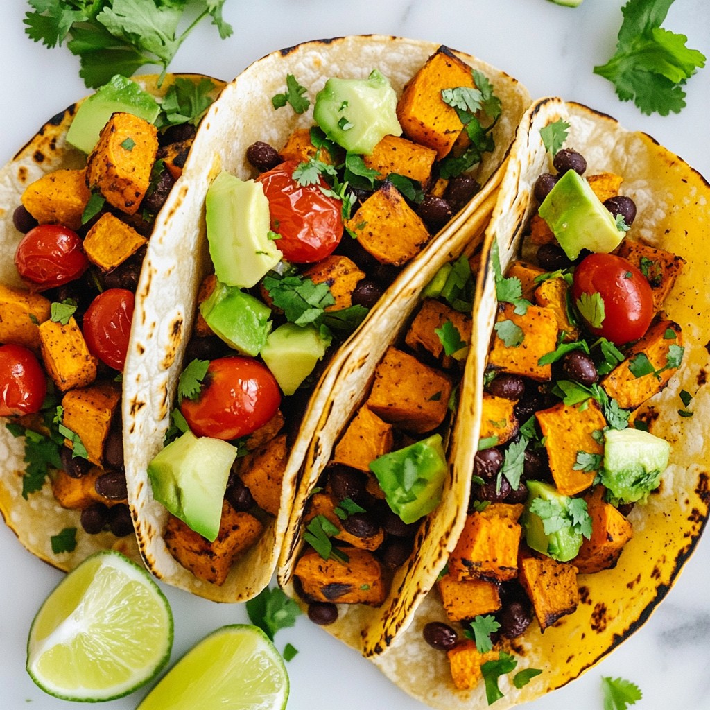Savory Sweet Potato Black Bean Tacos for Dinner