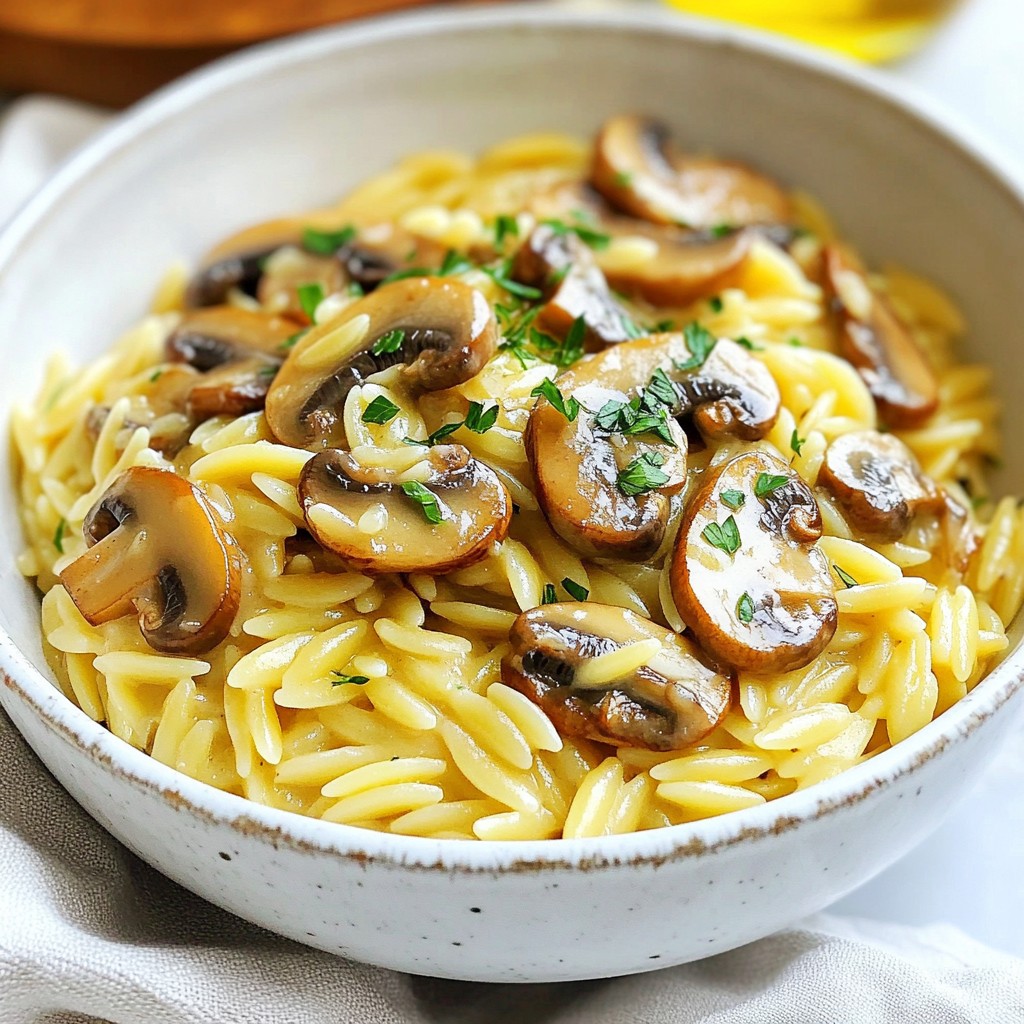 Garlic Butter Mushroom Orzo Flavorful Comfort Dish