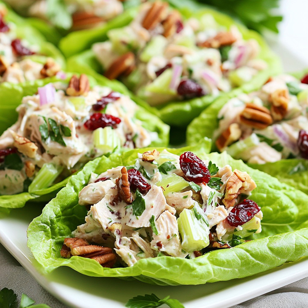 Cranberry Pecan Chicken Salad Lettuce Wraps Delight