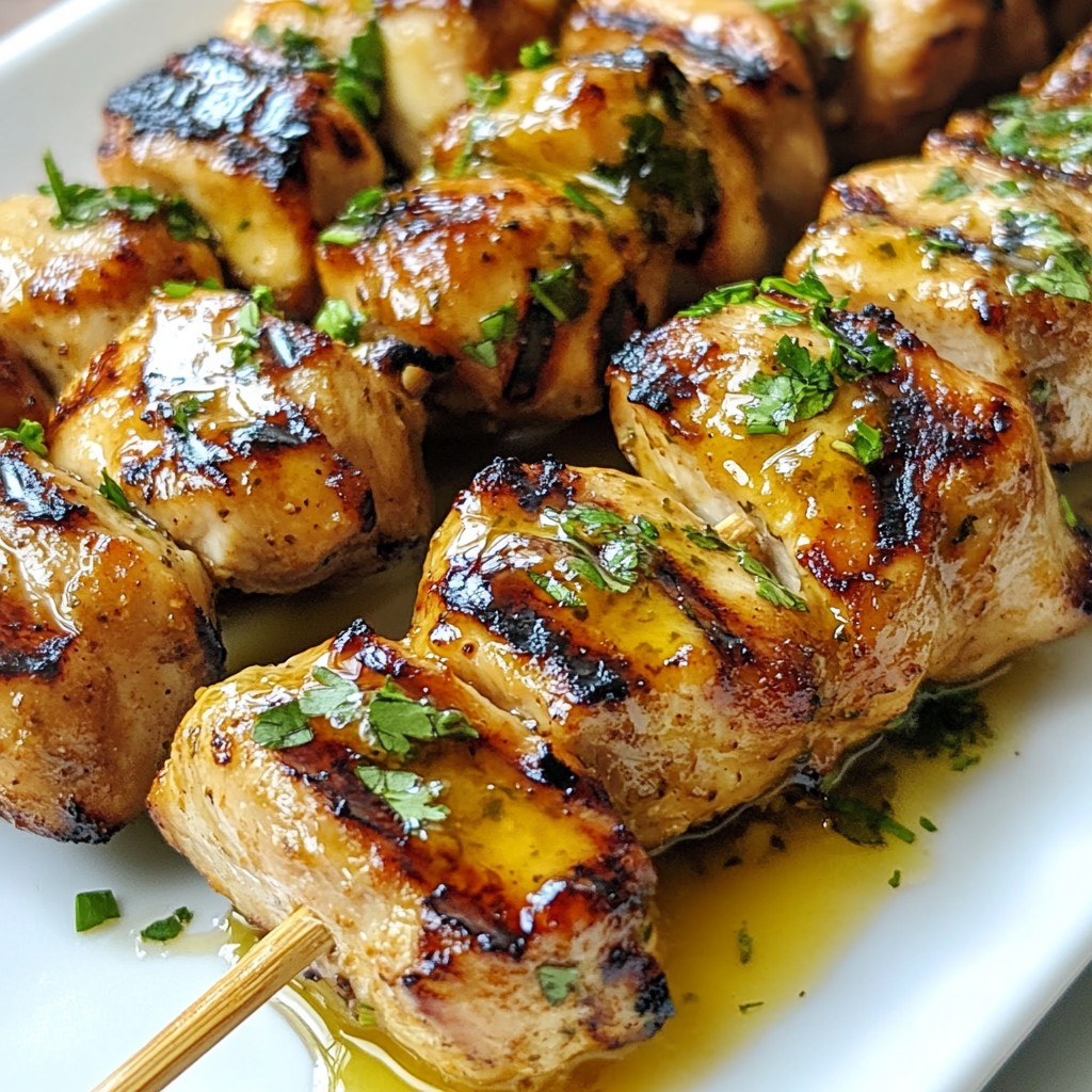 Honey Garlic Cilantro Chicken Skewers Flavorful Delight